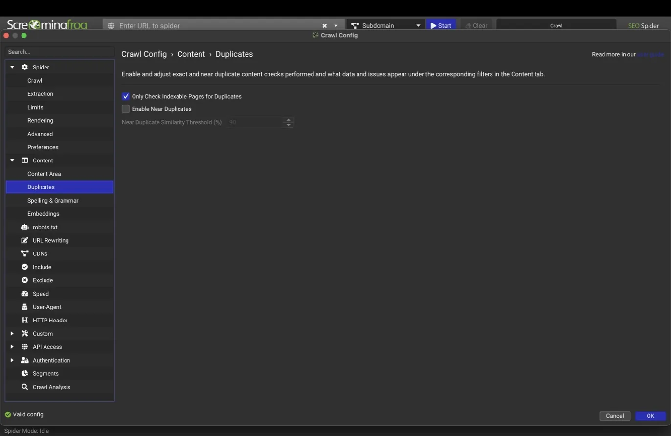 Content Duplicates pane