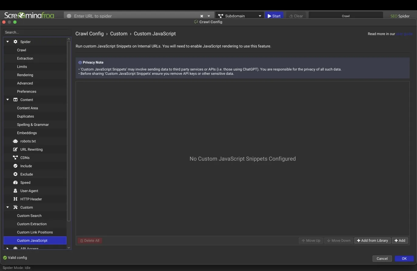 Custom JavaScript pane