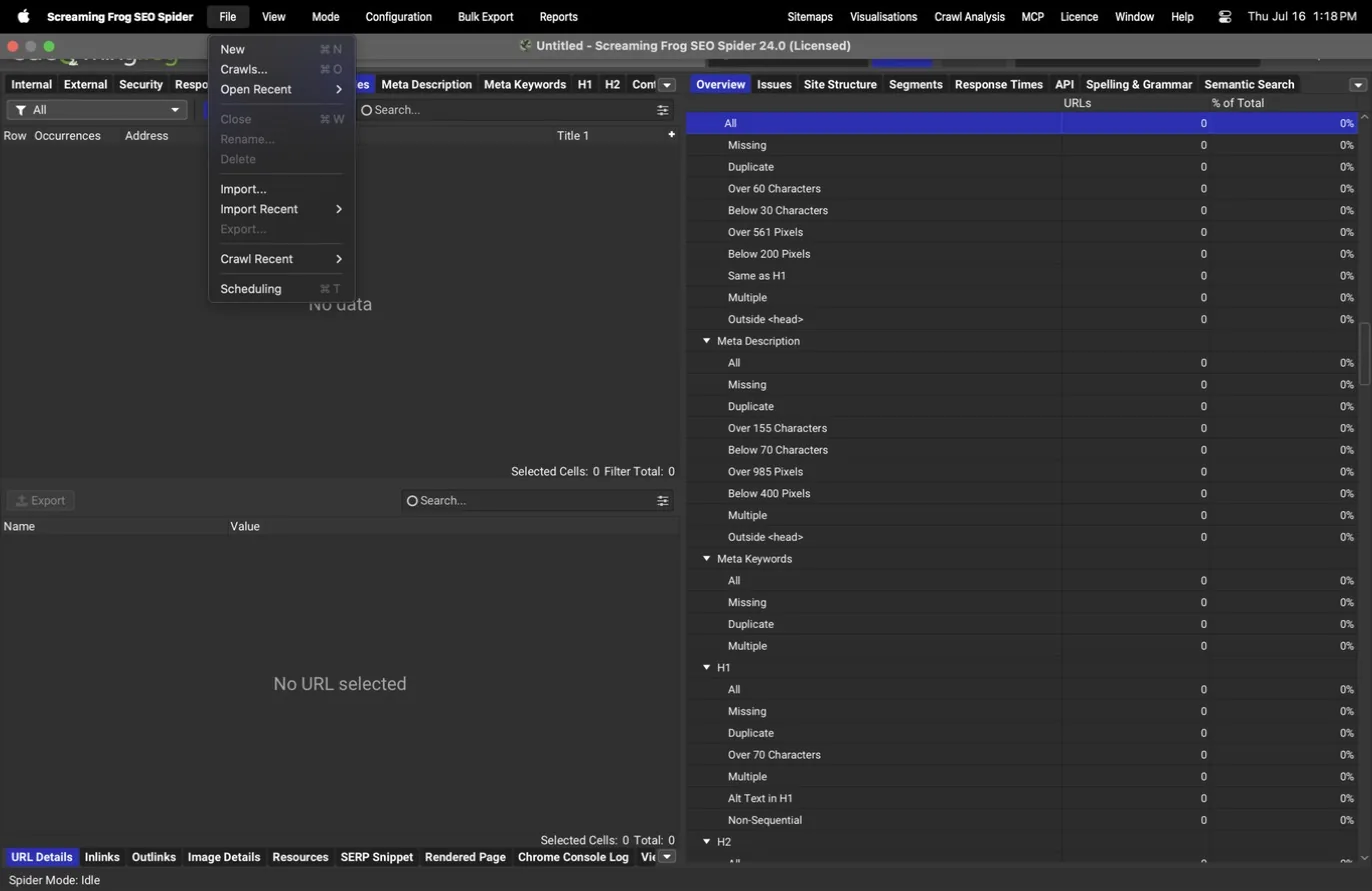 File menu open