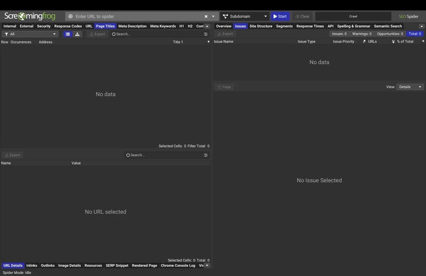 Right pane, Issues tab