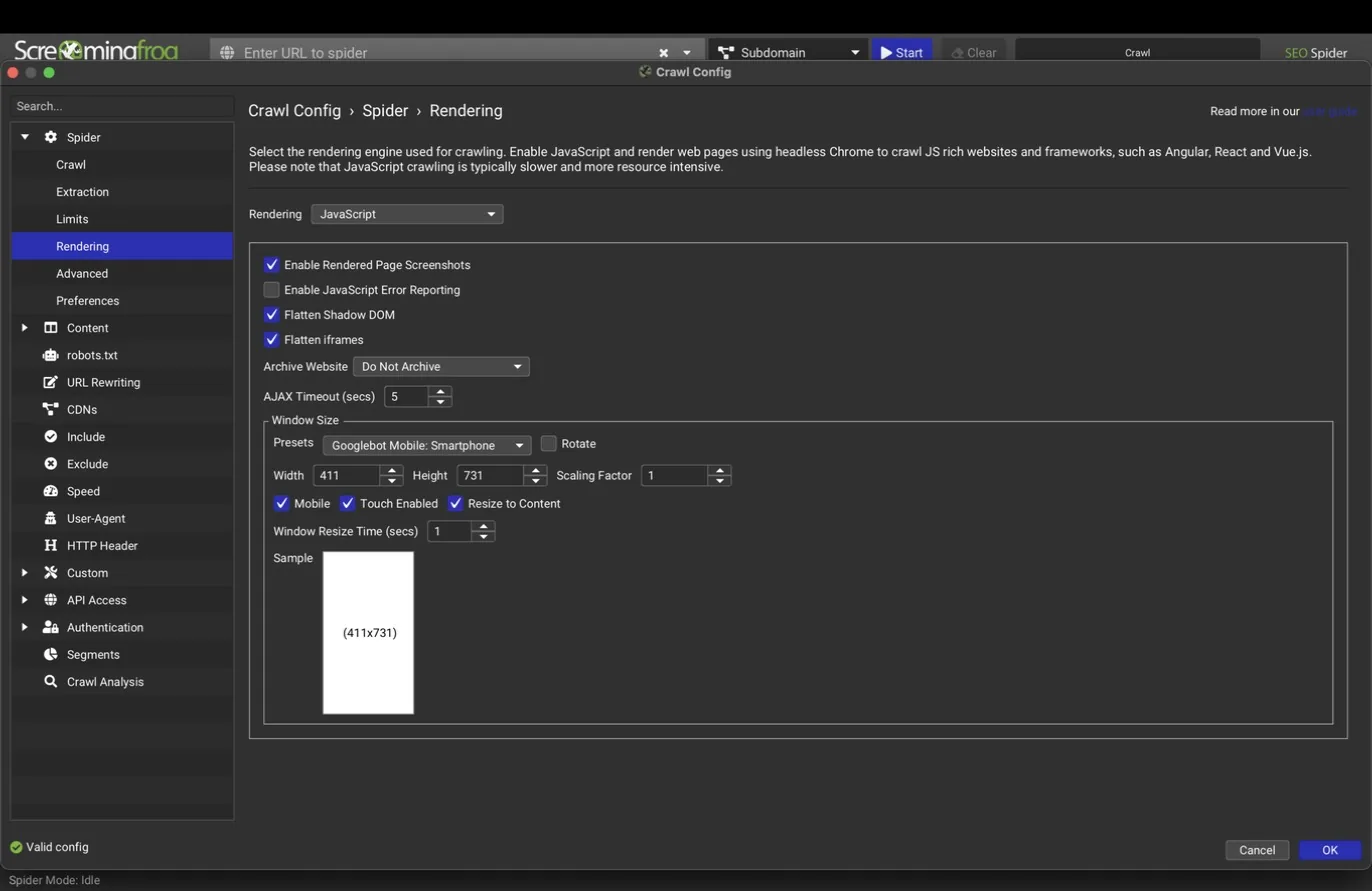 Rendering pane with JavaScript mode expanded