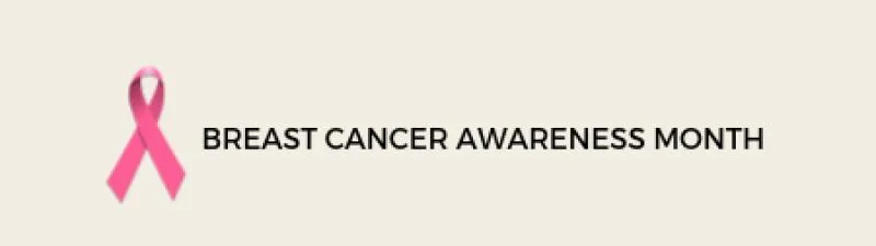Pink ribbon banner: Breast Cancer Awareness Month