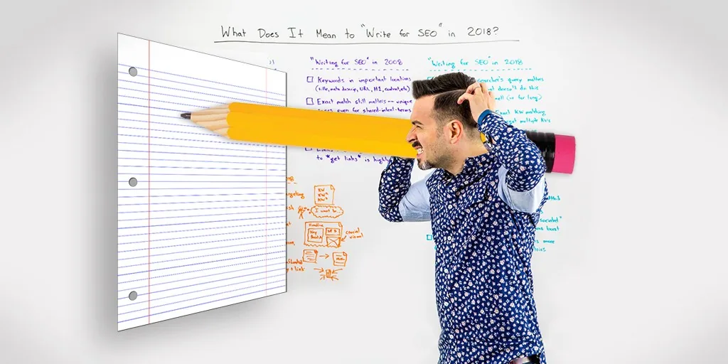 Whiteboard video thumbnail: "What Does It Mean to Write for SEO in 2018?"