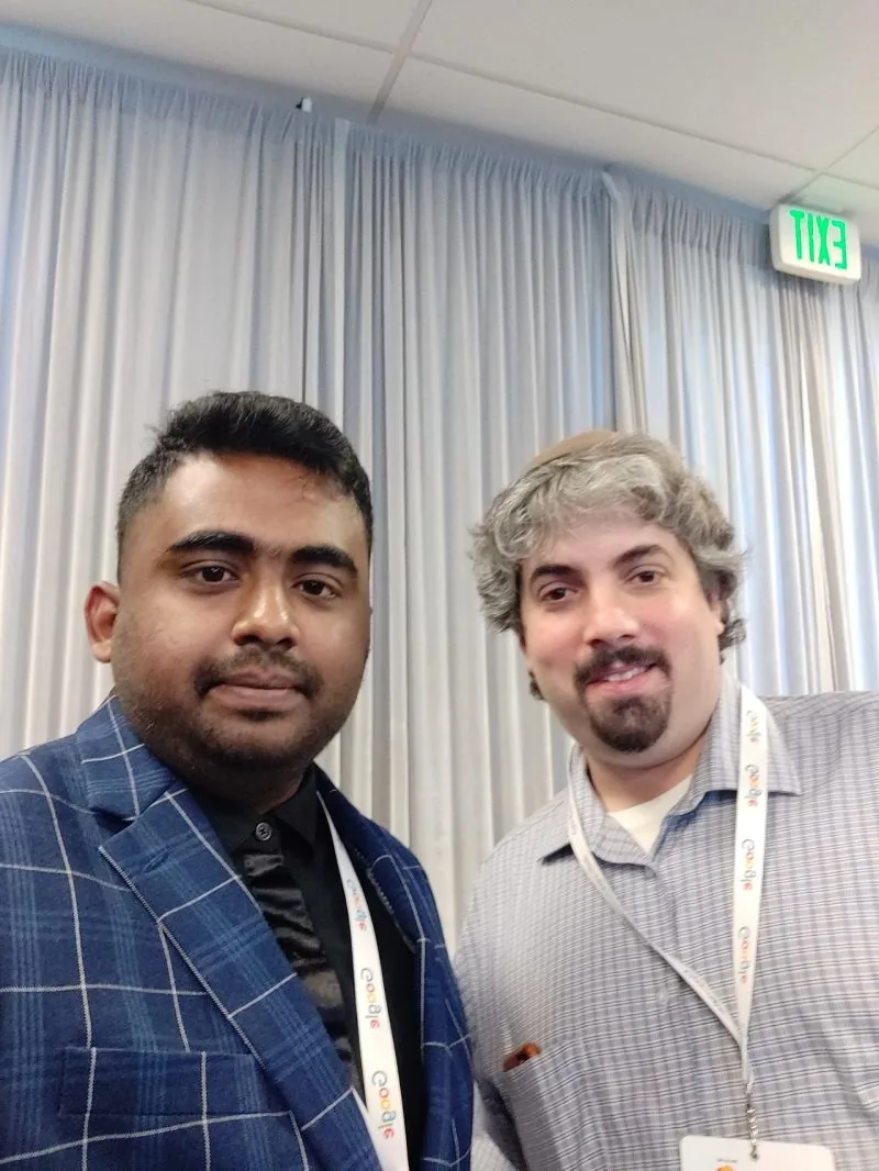 Selfie with a fellow attendee at a conference (repost of 0039)