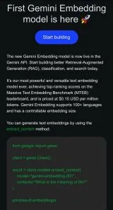 "First Gemini Embedding model is here" announcement with code