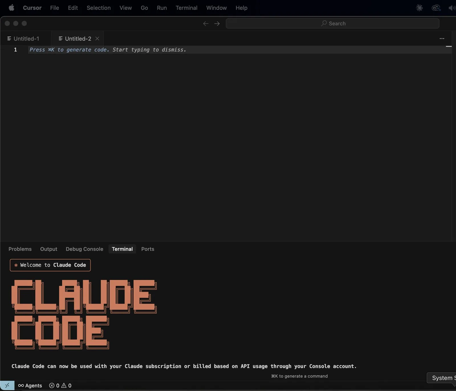 Claude Code terminal welcome screen