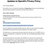 Low-res excerpt of OpenAI privacy policy update email with highlights