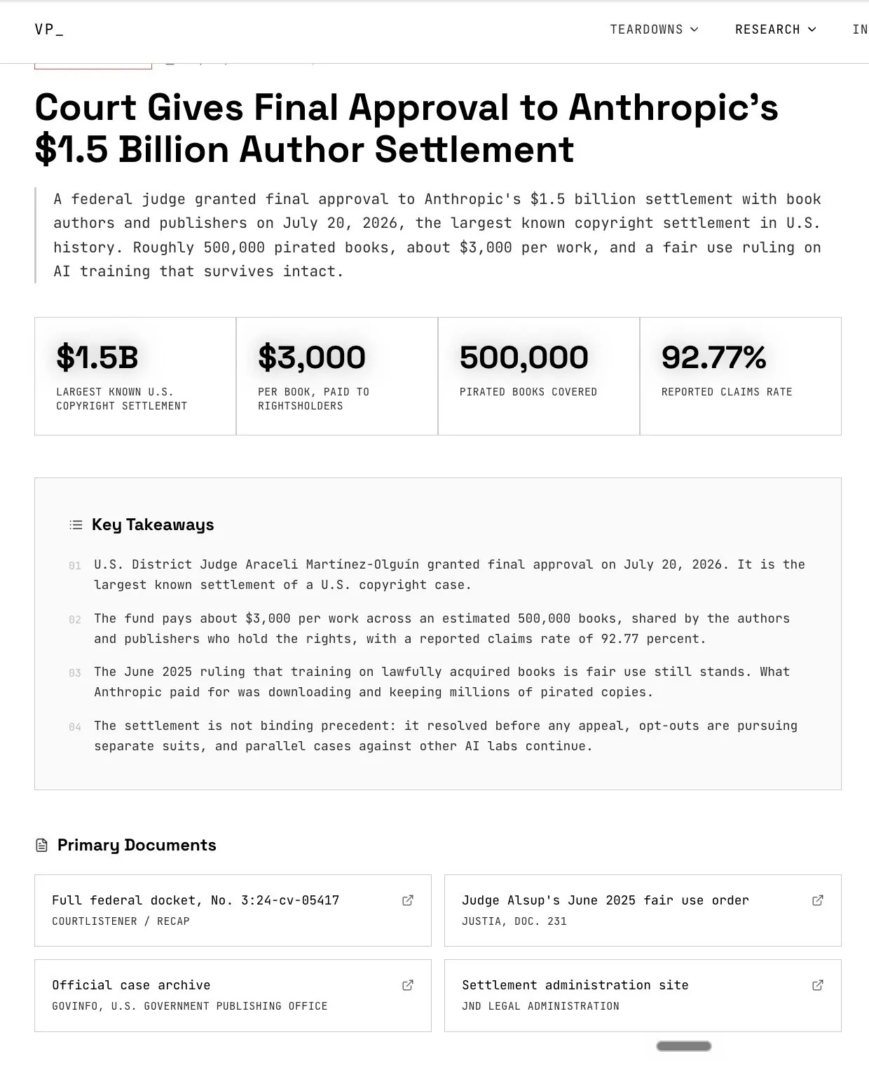 Anthropic $1.5B settlement article with key takeaways (variant of 0612)