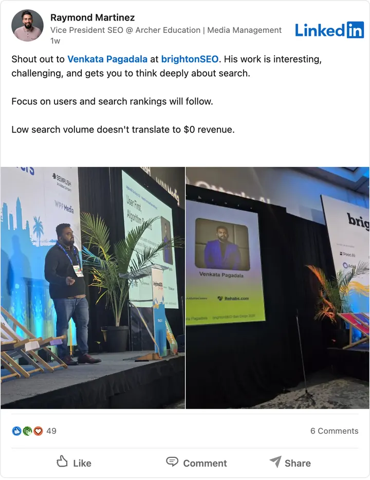 Raymond Martinez's LinkedIn post of Sep 15, 2026